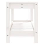 Banc de jardin blanc 82,5x35x45 cm bois massif de pin – Image 4