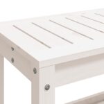 Banc de jardin blanc 82,5x35x45 cm bois massif de pin – Image 5