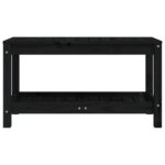 Banc de jardin noir 82,5x35x45 cm bois massif de pin – Image 2