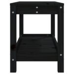 Banc de jardin noir 82,5x35x45 cm bois massif de pin – Image 4