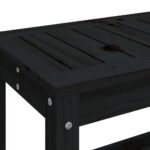 Banc de jardin noir 82,5x35x45 cm bois massif de pin – Image 5