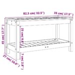 Banc de jardin noir 82,5x35x45 cm bois massif de pin – Image 7