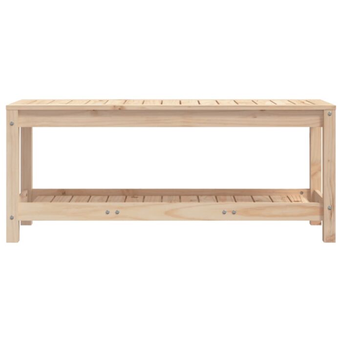 Banc de jardin 108x35x45 cm bois massif de pin – Image 2