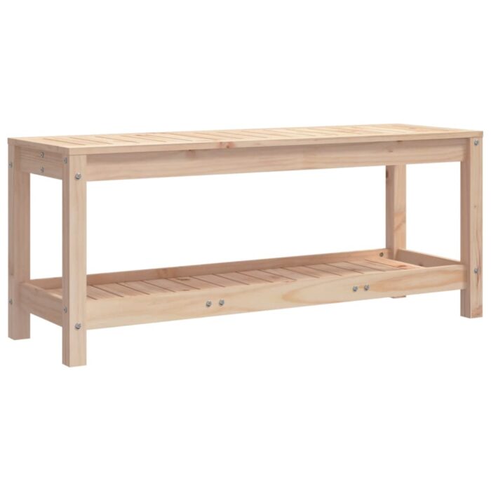 Banc de jardin 108x35x45 cm bois massif de pin – Image 3