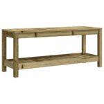 Banc de jardin 108x35x45 cm bois de pin imprégné – Image 3