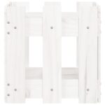 Jardinière avec design de clôture blanc 30x30x30 cm pin massif – Image 3