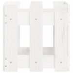 Jardinière avec design de clôture blanc 30x30x30 cm pin massif – Image 4