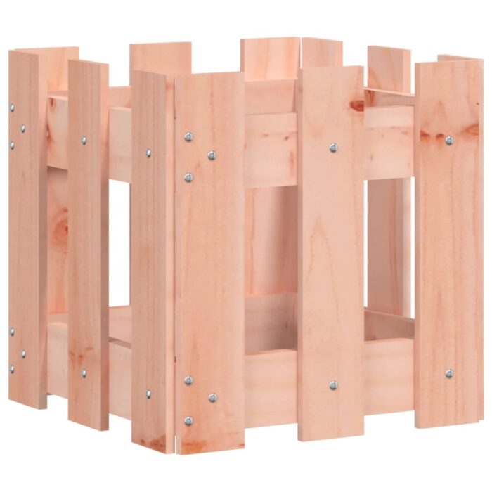 Jardinière avec design de clôture 30x30x30 cm Douglas massif – Image 2