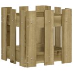 Jardinière avec design de clôture 30x30x30 cm pin imprégné – Image 2
