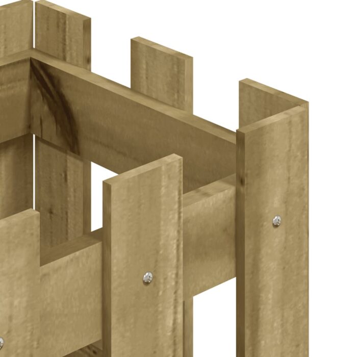 Jardinière avec design de clôture 30x30x30 cm pin imprégné – Image 5