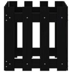Jardinière avec design de clôture noir 40x40x40 cm pin massif – Image 3