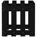 Jardinière avec design de clôture noir 40x40x40 cm pin massif – Image 4