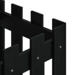 Jardinière avec design de clôture noir 40x40x40 cm pin massif – Image 5