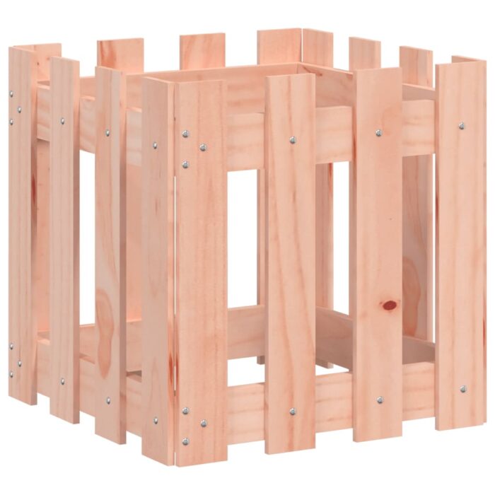 Jardinière avec design de clôture 40x40x40 cm Douglas massif – Image 2