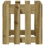 Jardinière avec design de clôture 40x40x40 cm pin imprégné – Image 3