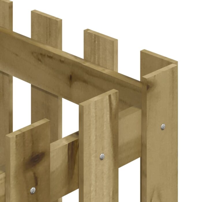Jardinière avec design de clôture 40x40x40 cm pin imprégné – Image 5