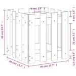 Jardinière avec design de clôture 40x40x40 cm pin imprégné – Image 7