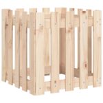 Jardinière avec design de clôture 50x50x50 cm pin massif – Image 2