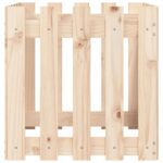 Jardinière avec design de clôture 50x50x50 cm pin massif – Image 3