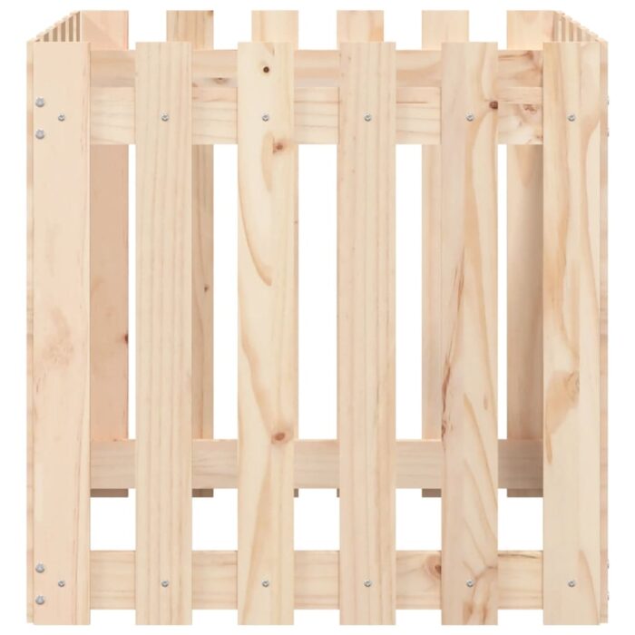 Jardinière avec design de clôture 60x60x60 cm pin massif – Image 3