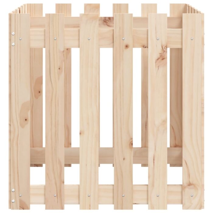 Jardinière avec design de clôture 60x60x60 cm pin massif – Image 4