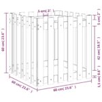 Jardinière avec design de clôture 60x60x60 cm pin massif – Image 7