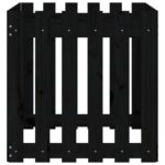 Jardinière avec design de clôture noir 60x60x60 cm pin massif – Image 3