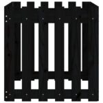 Jardinière avec design de clôture noir 60x60x60 cm pin massif – Image 4