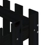 Jardinière avec design de clôture noir 60x60x60 cm pin massif – Image 5