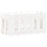 Jardinière avec design de clôture blanc 60x30x30 cm pin massif – Image 2