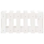 Jardinière avec design de clôture blanc 60x30x30 cm pin massif – Image 3