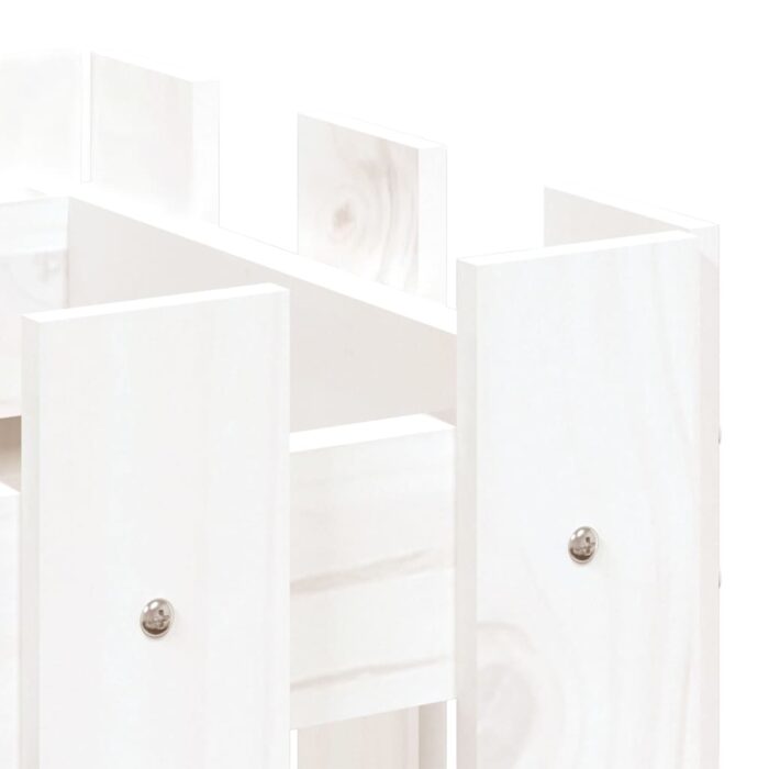 Jardinière avec design de clôture blanc 60x30x30 cm pin massif – Image 5