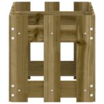Jardinière avec design de clôture 60x30x30 cm pin imprégné – Image 4