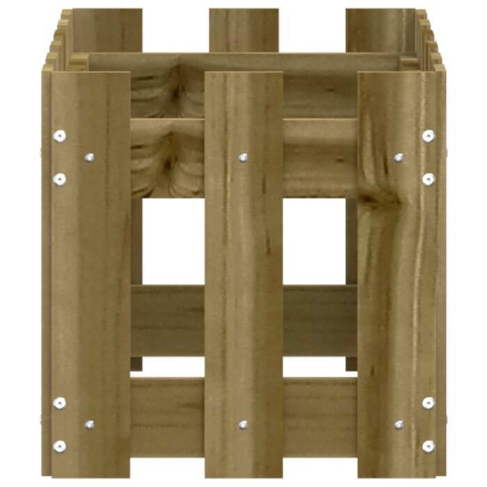 Jardinière avec design de clôture 60x30x30 cm pin imprégné – Image 4