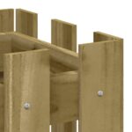 Jardinière avec design de clôture 60x30x30 cm pin imprégné – Image 5