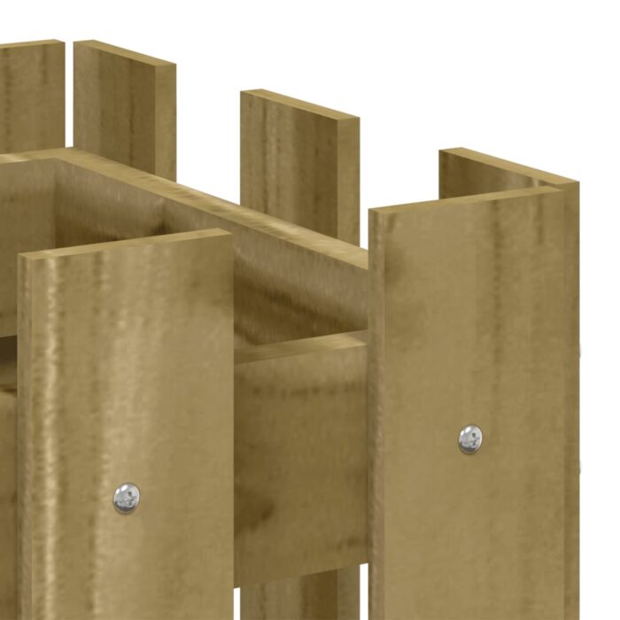 Jardinière avec design de clôture 60x30x30 cm pin imprégné – Image 5