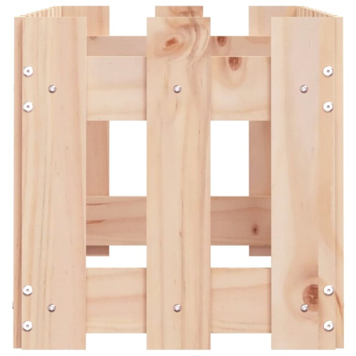 Lit surélevé de jardin design de clôture 100x30x30cm pin massif – Image 4