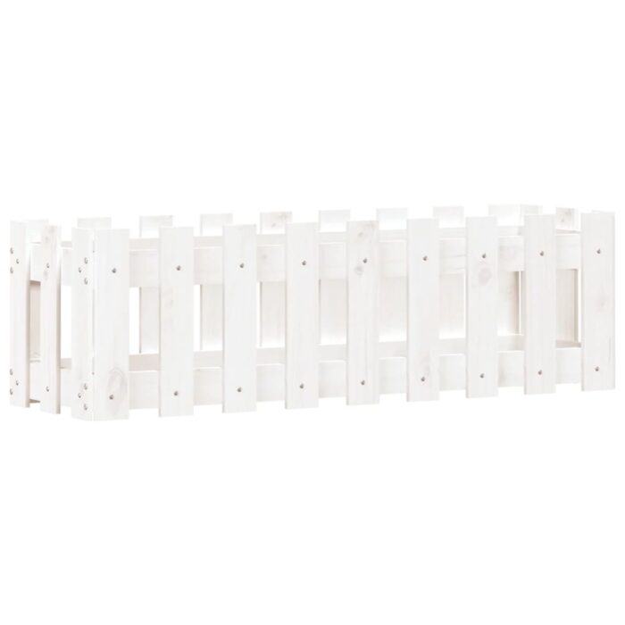 Lit surélevé de jardin design de clôture 100x30x30cm pin massif – Image 2