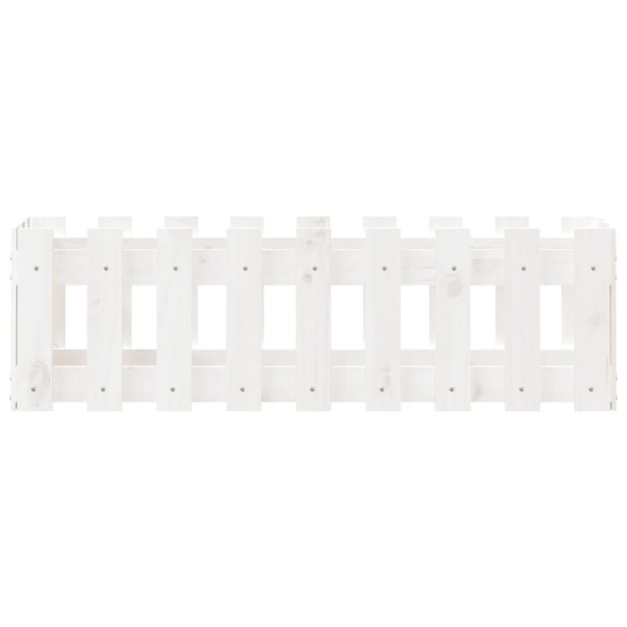 Lit surélevé de jardin design de clôture 100x30x30cm pin massif – Image 3
