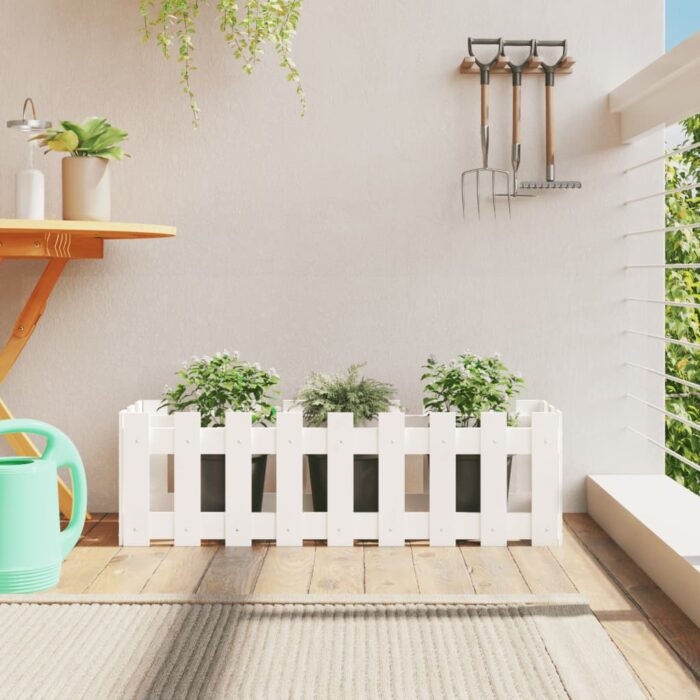 VXL8720845434243_m_en_hd_1.jpg Lit surélevé de jardin design de clôture 100x30x30cm pin massif – Image 1