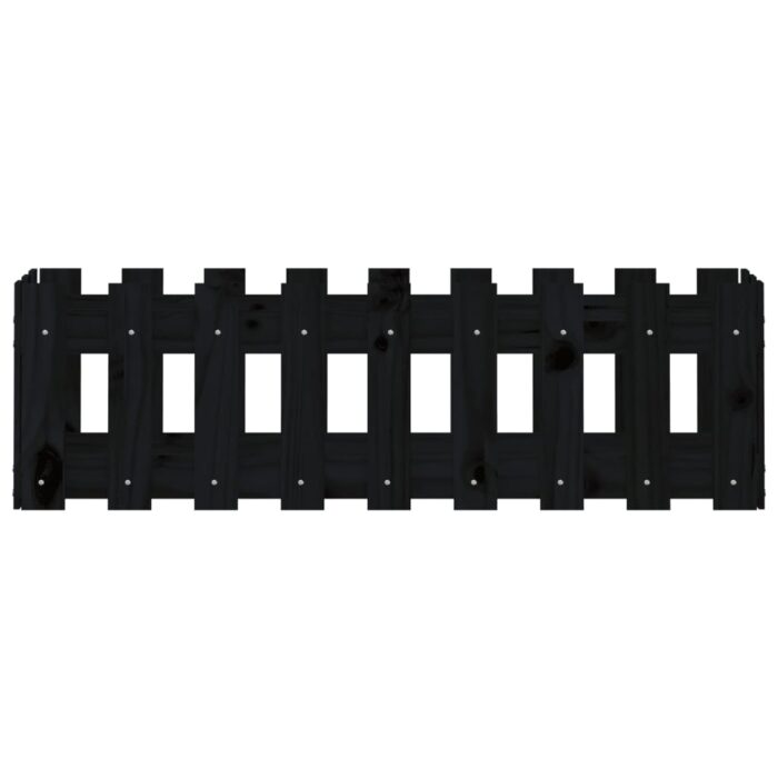 Lit surélevé de jardin design de clôture 100x30x30cm pin massif – Image 3