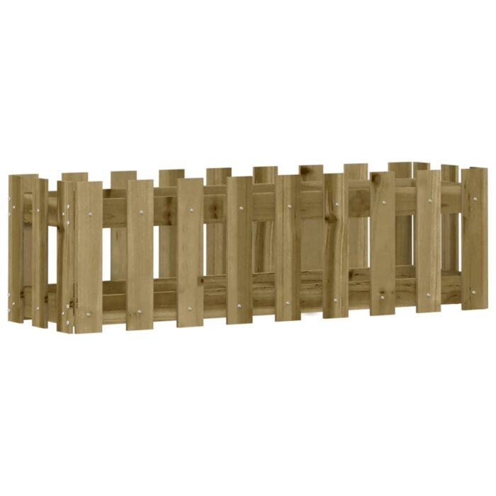 Lit surélevé de jardin design de clôture bois de pin imprégné – Image 2