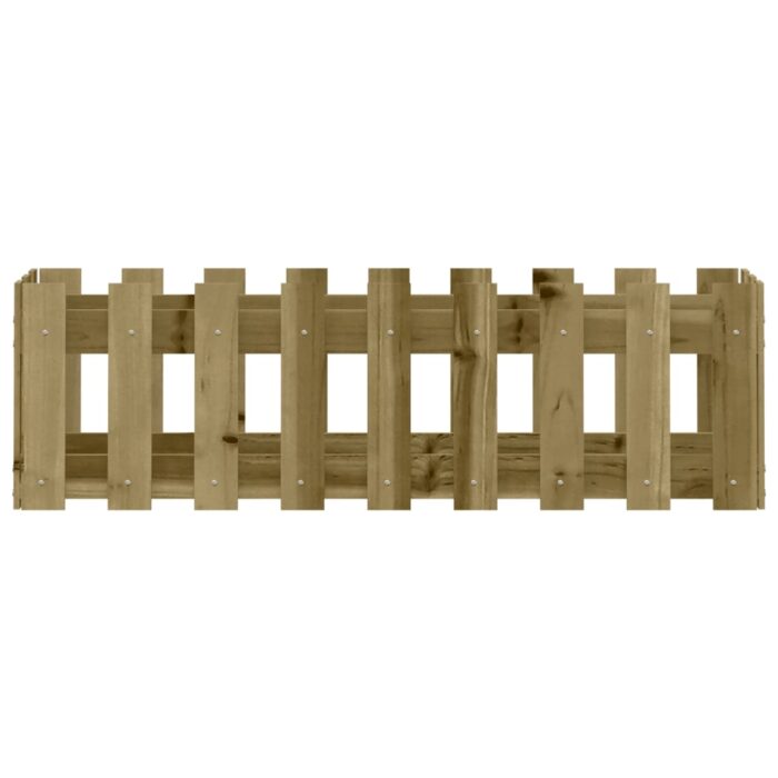 Lit surélevé de jardin design de clôture bois de pin imprégné – Image 3