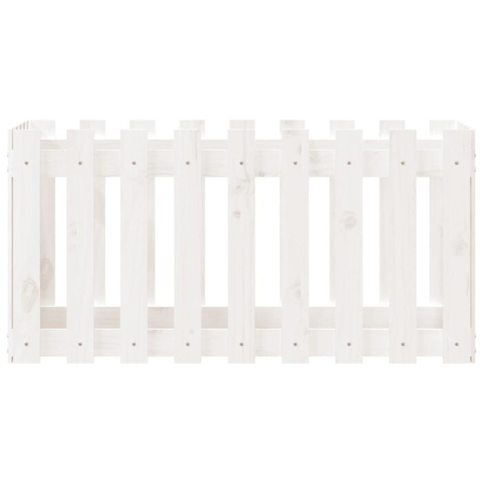 Lit surélevé de jardin design de clôture 100x50x50cm pin massif – Image 3