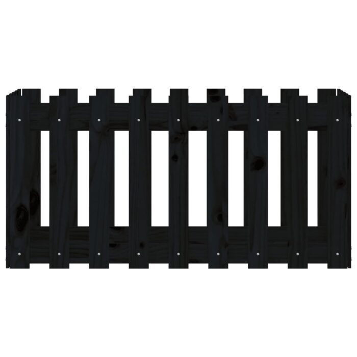 Lit surélevé de jardin design de clôture 100x50x50cm pin massif – Image 3