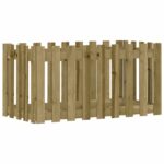 Lit surélevé de jardin design de clôture bois de pin imprégné – Image 2