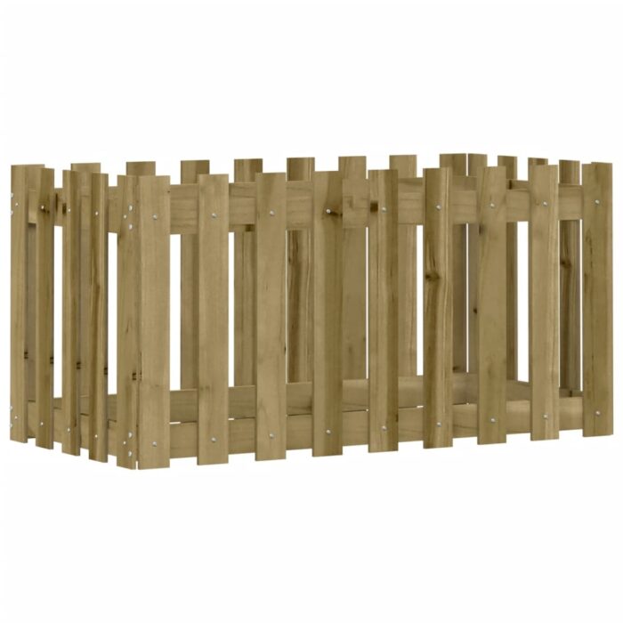 Lit surélevé de jardin design de clôture bois de pin imprégné – Image 2