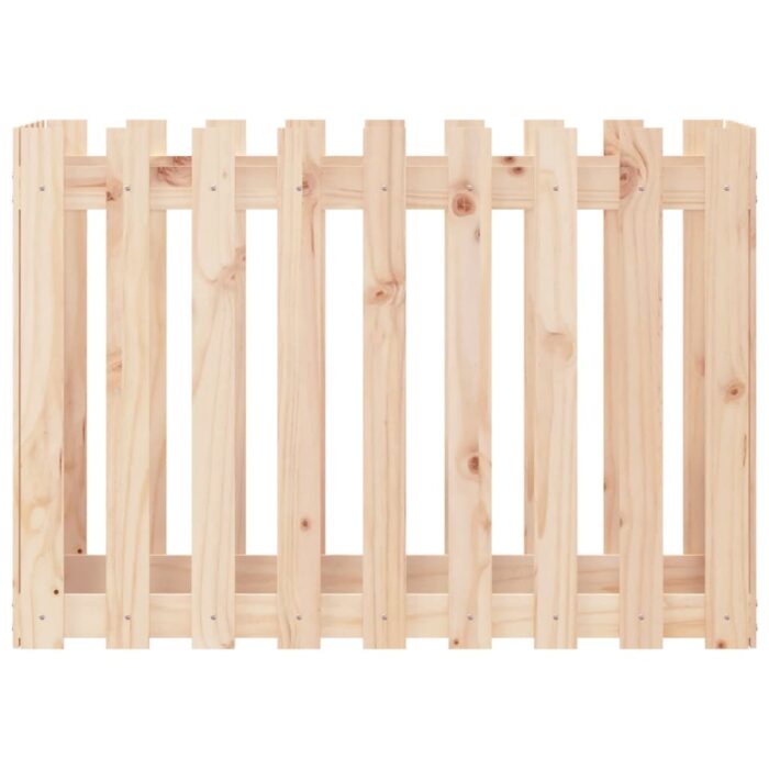Lit surélevé de jardin design de clôture 100x50x70cm pin massif – Image 3