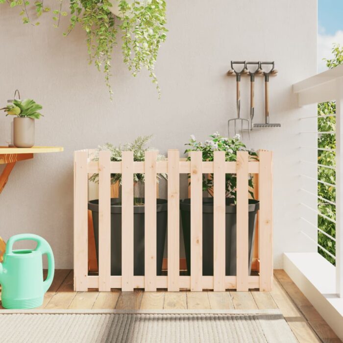 Lit surélevé de jardin design de clôture 100x50x70cm pin massif – Image 1