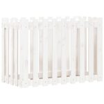 Lit surélevé de jardin design de clôture 100x50x70cm pin massif – Image 2